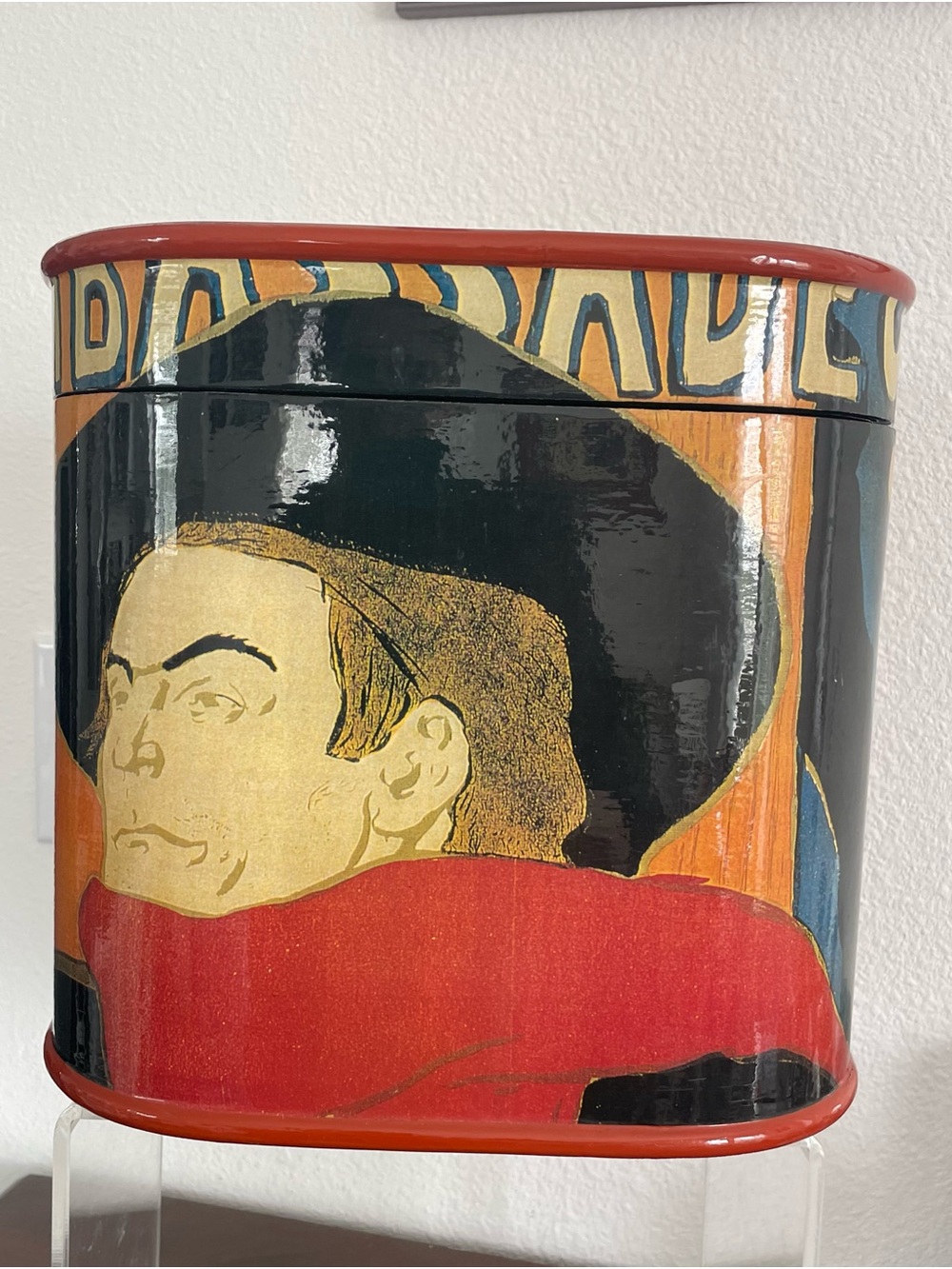RARE…Toulouse Vintage Style Red and Black Decorative Storage Box, 7” X 11”